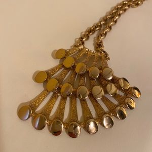 vintage 1970’s NAPIER Gold “Pipes Of Pan” Necklace